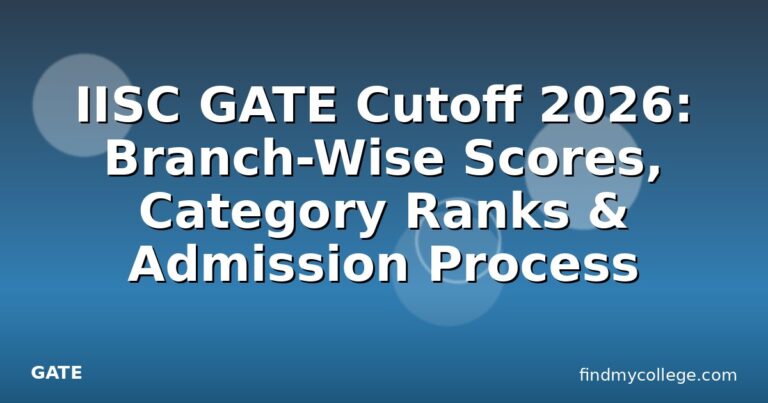 IISC GATE Cutoff 2026: Branch-Wise Scores, Category Ranks & Admission Process