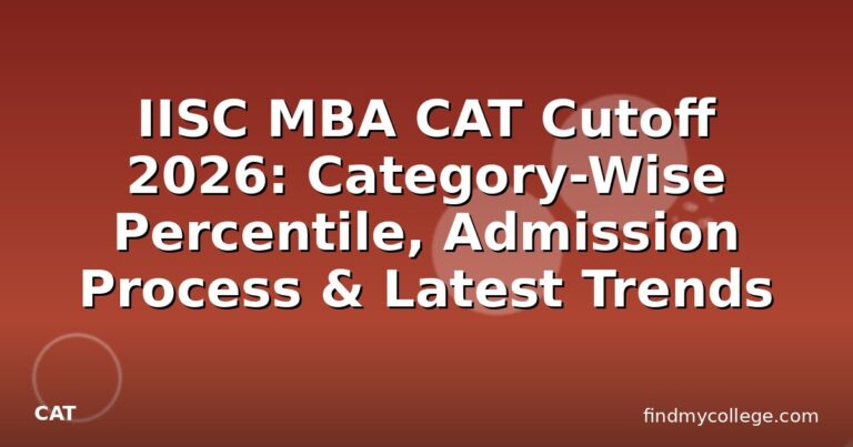 IISC MBA CAT Cutoff 2026: Category-Wise Percentile, Admission Process & Latest Trends