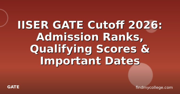 IISER GATE Cutoff 2026: Admission Ranks, Qualifying Scores & Important Dates