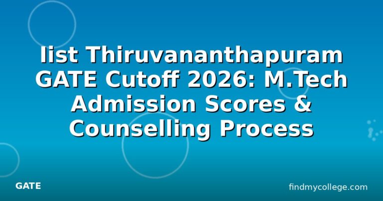 Iist Thiruvananthapuram GATE Cutoff 2026: M.Tech Admission Scores & Counselling Process