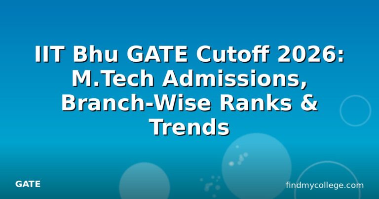 IIT Bhu GATE Cutoff 2026: M.Tech Admissions, Branch-Wise Ranks & Trends