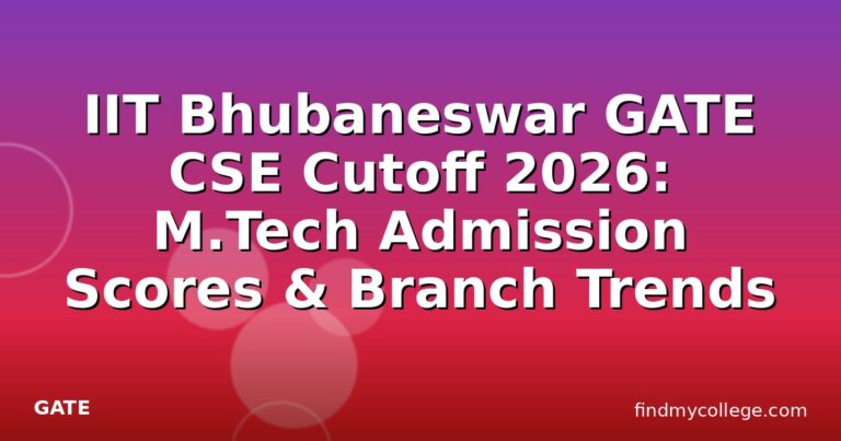 IIT Bhubaneswar GATE CSE Cutoff 2026: M.Tech Admission Scores & Branch Trends