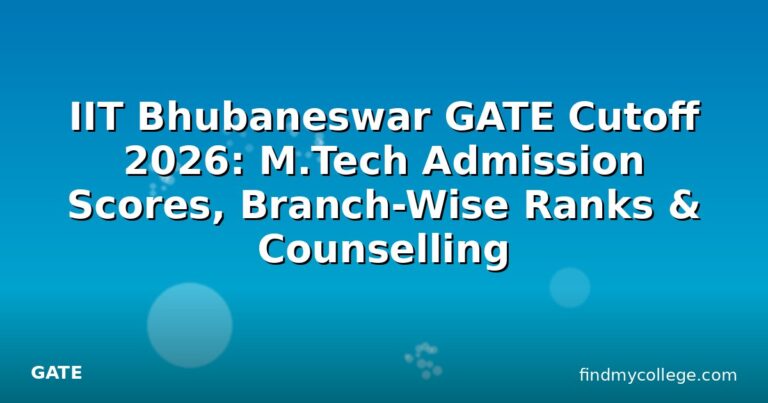 IIT Bhubaneswar GATE Cutoff 2026: M.Tech Admission Scores, Branch-Wise Ranks & Counselling