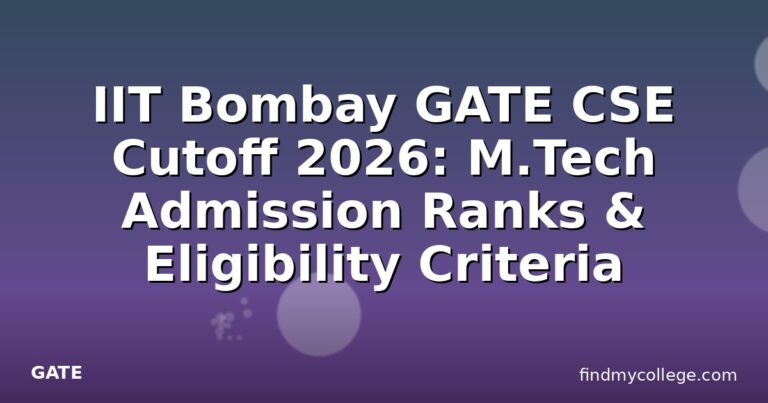 IIT Bombay GATE CSE Cutoff 2026: M.Tech Admission Ranks & Eligibility Criteria
