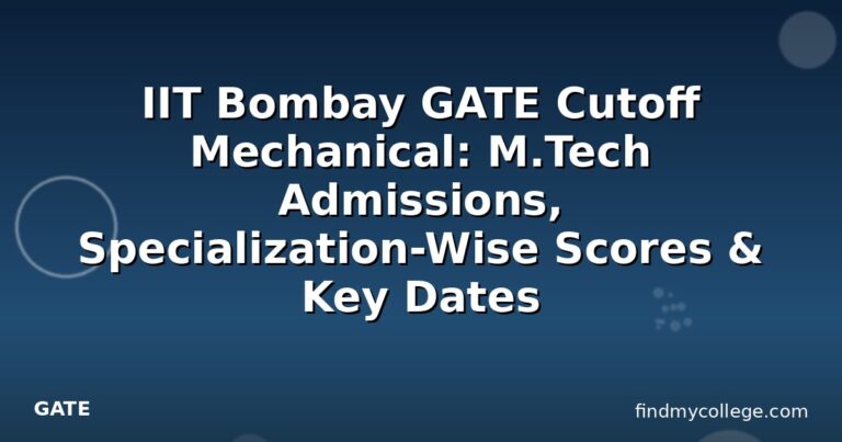 IIT Bombay GATE Cutoff Mechanical: M.Tech Admissions, Specialization-Wise Scores & Key Dates