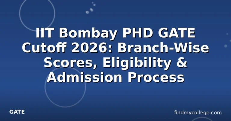 IIT Bombay PHD GATE Cutoff 2026: Branch-Wise Scores, Eligibility & Admission Process