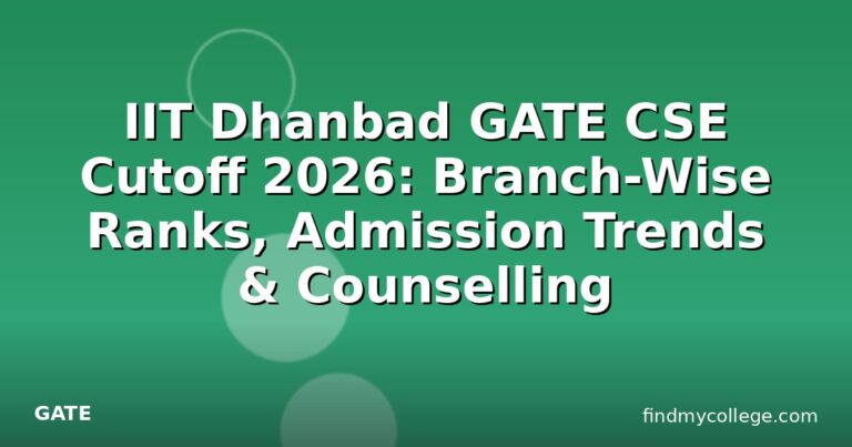 IIT Dhanbad GATE CSE Cutoff 2026: Branch-Wise Ranks, Admission Trends & Counselling