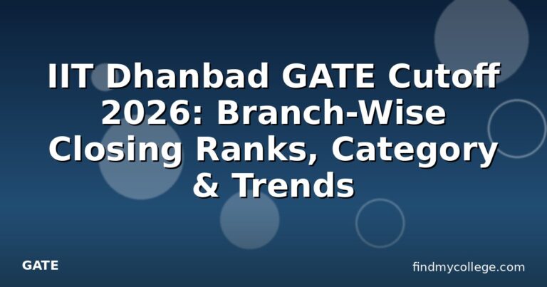 IIT Dhanbad GATE Cutoff 2026: Branch-Wise Closing Ranks, Category & Trends