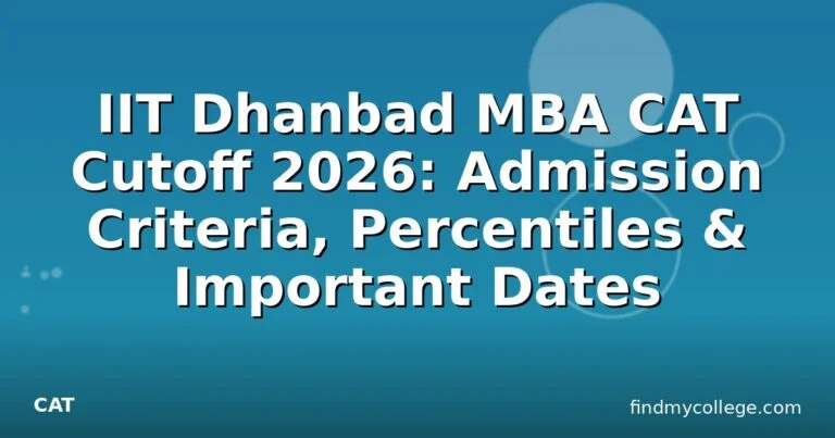 IIT Dhanbad MBA CAT Cutoff 2026: Admission Criteria, Percentiles & Important Dates