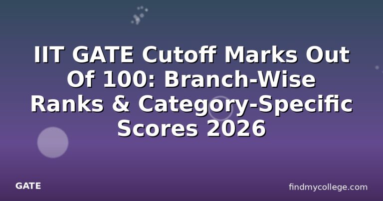 IIT GATE Cutoff Marks Out Of 100: Branch-Wise Ranks & Category-Specific Scores 2026