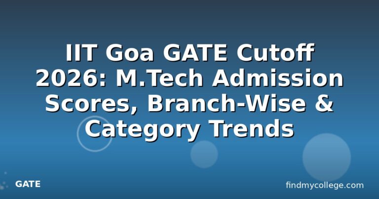 IIT Goa GATE Cutoff 2026: M.Tech Admission Scores, Branch-Wise & Category Trends