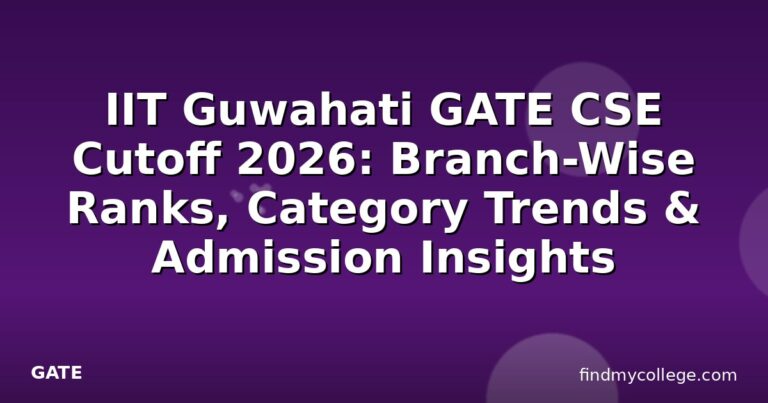 IIT Guwahati GATE CSE Cutoff 2026: Branch-Wise Ranks, Category Trends & Admission Insights