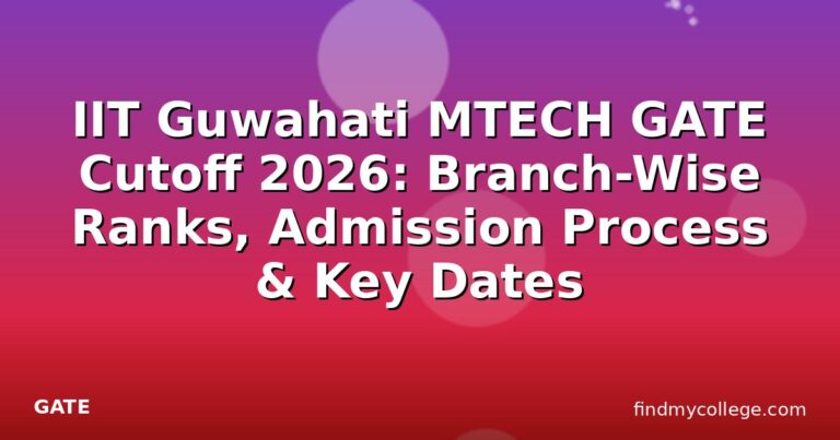 IIT Guwahati MTECH GATE Cutoff 2026: Branch-Wise Ranks, Admission Process & Key Dates