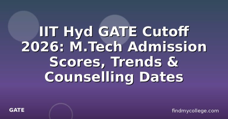 IIT Hyd GATE Cutoff 2026: M.Tech Admission Scores, Trends & Counselling Dates