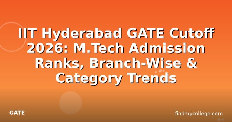IIT Hyderabad GATE Cutoff 2026: M.Tech Admission Ranks, Branch-Wise & Category Trends