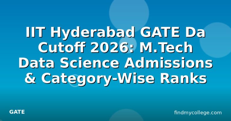 IIT Hyderabad GATE Da Cutoff 2026: M.Tech Data Science Admissions & Category-Wise Ranks