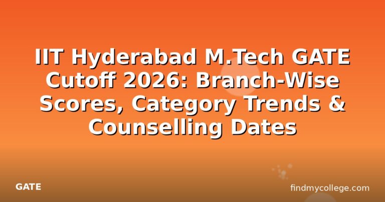 IIT Hyderabad M.Tech GATE Cutoff 2026: Branch-Wise Scores, Category Trends & Counselling Dates