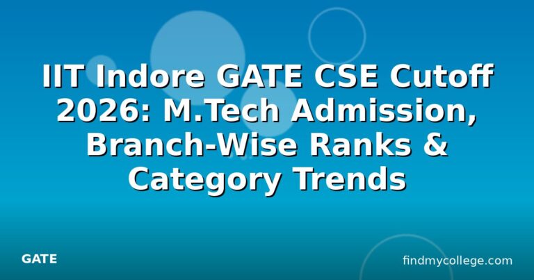 IIT Indore GATE CSE Cutoff 2026: M.Tech Admission, Branch-Wise Ranks & Category Trends