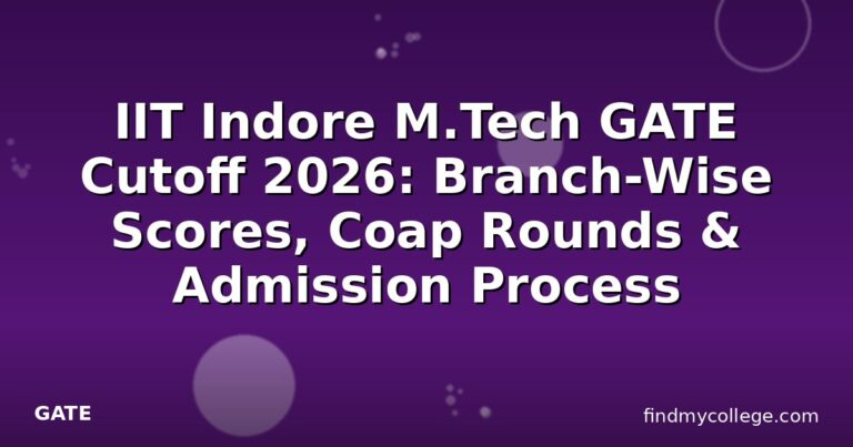 IIT Indore M.Tech GATE Cutoff 2026: Branch-Wise Scores, Coap Rounds & Admission Process