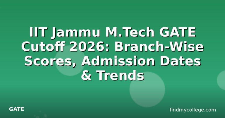 IIT Jammu M.Tech GATE Cutoff 2026: Branch-Wise Scores, Admission Dates & Trends