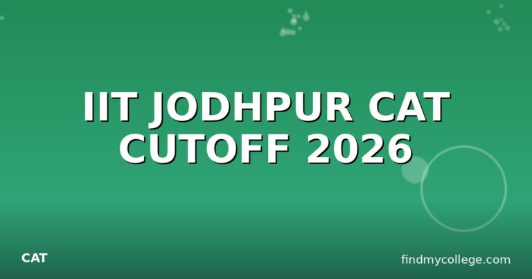 IIT JODHPUR CAT CUTOFF 2026