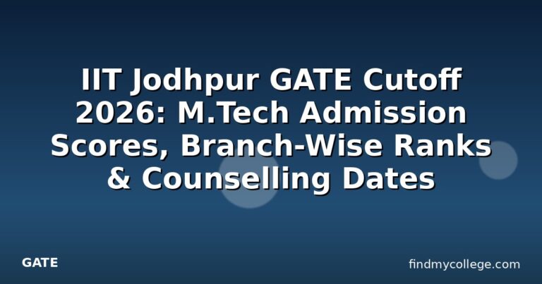 IIT Jodhpur GATE Cutoff 2026: M.Tech Admission Scores, Branch-Wise Ranks & Counselling Dates