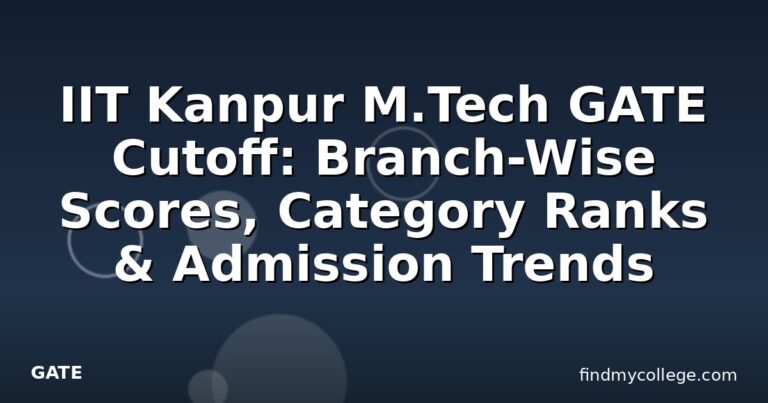 IIT Kanpur M.Tech GATE Cutoff: Branch-Wise Scores, Category Ranks & Admission Trends
