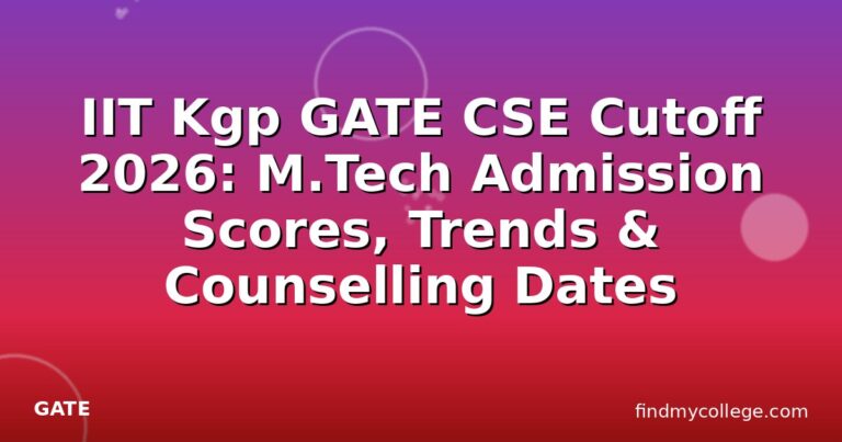 IIT Kgp GATE CSE Cutoff 2026: M.Tech Admission Scores, Trends & Counselling Dates