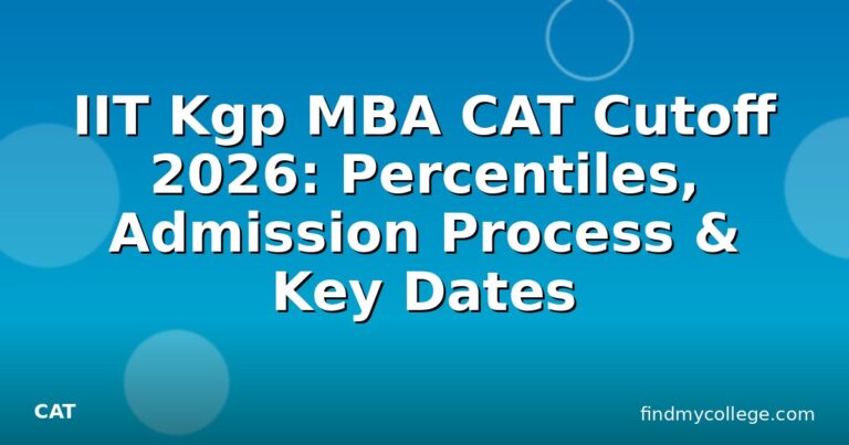 IIT Kgp MBA CAT Cutoff 2026: Percentiles, Admission Process & Key Dates