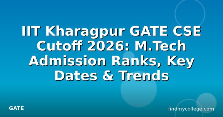 IIT Kharagpur GATE CSE Cutoff 2026: M.Tech Admission Ranks, Key Dates & Trends