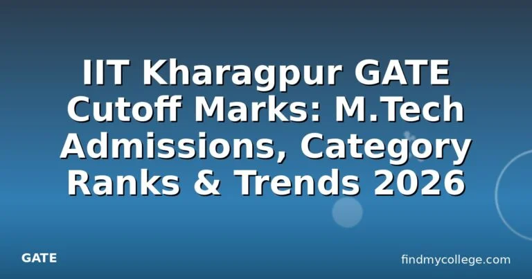 IIT Kharagpur GATE Cutoff Marks: M.Tech Admissions, Category Ranks & Trends 2026