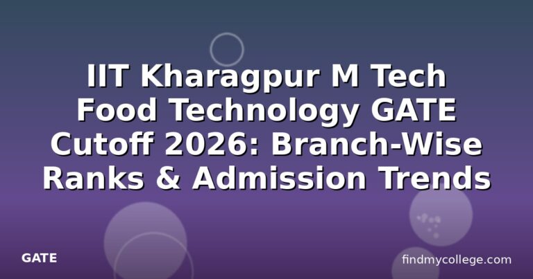 IIT Kharagpur M Tech Food Technology GATE Cutoff 2026: Branch-Wise Ranks & Admission Trends