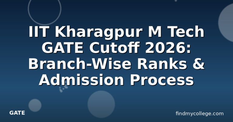 IIT Kharagpur M Tech GATE Cutoff 2026: Branch-Wise Ranks & Admission Process