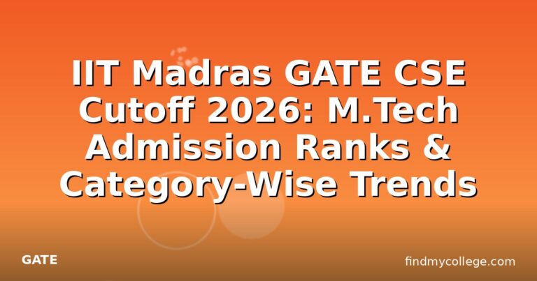 IIT Madras GATE CSE Cutoff 2026: M.Tech Admission Ranks & Category-Wise Trends