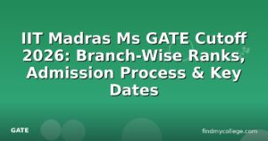 IIT Madras Ms GATE Cutoff 2026: Branch-Wise Ranks, Admission Process & Key Dates
