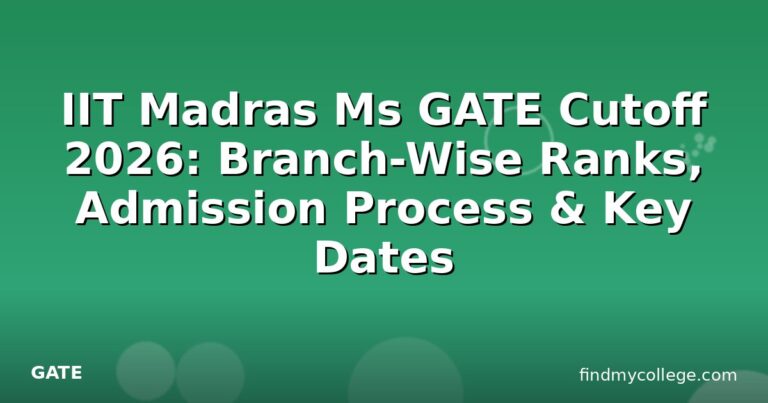 IIT Madras Ms GATE Cutoff 2026: Branch-Wise Ranks, Admission Process & Key Dates