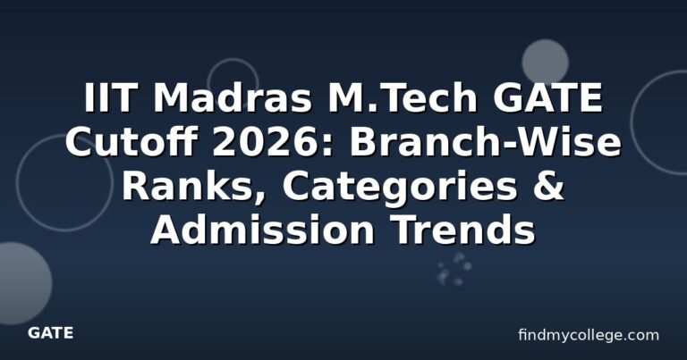 IIT Madras M.Tech GATE Cutoff 2026: Branch-Wise Ranks, Categories & Admission Trends