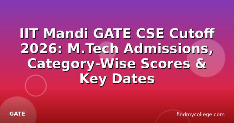 IIT Mandi GATE CSE Cutoff 2026: M.Tech Admissions, Category-Wise Scores & Key Dates