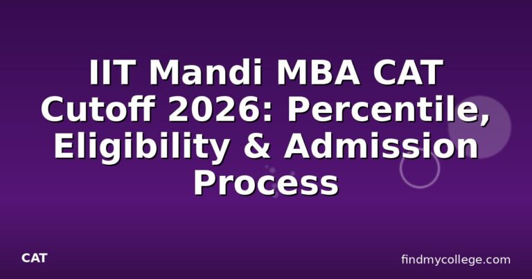 IIT Mandi MBA CAT Cutoff 2026: Percentile, Eligibility & Admission Process