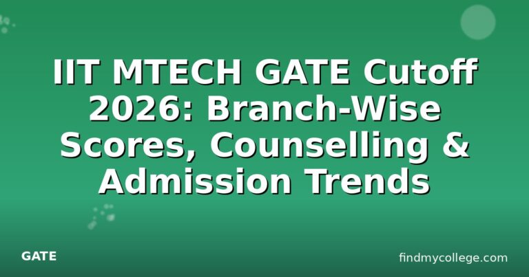 IIT MTECH GATE Cutoff 2026: Branch-Wise Scores, Counselling & Admission Trends