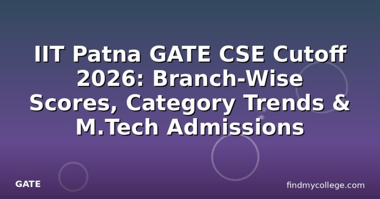 IIT Patna GATE CSE Cutoff 2026: Branch-Wise Scores, Category Trends & M.Tech Admissions
