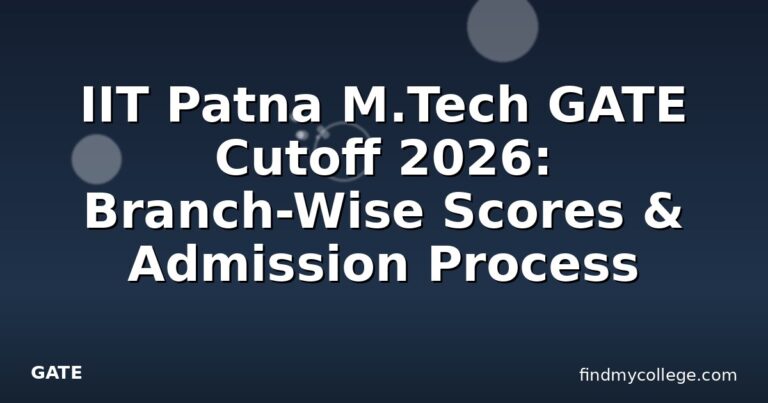 IIT Patna M.Tech GATE Cutoff 2026: Branch-Wise Scores & Admission Process