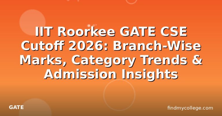 IIT Roorkee GATE CSE Cutoff 2026: Branch-Wise Marks, Category Trends & Admission Insights