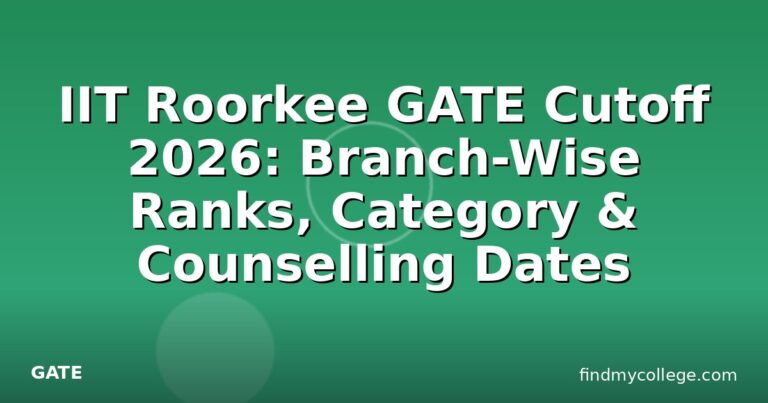 IIT Roorkee GATE Cutoff 2026: Branch-Wise Ranks, Category & Counselling Dates