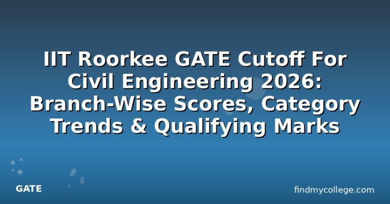 IIT Roorkee GATE Cutoff For Civil Engineering 2026: Branch-Wise Scores, Category Trends & Qualifying Marks
