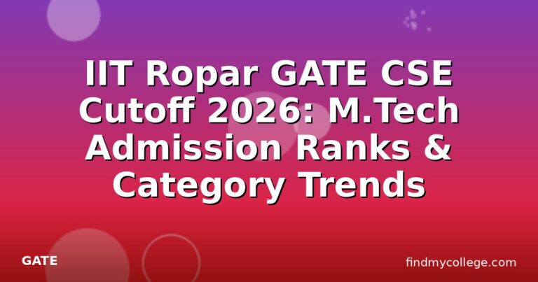IIT Ropar GATE CSE Cutoff 2026: M.Tech Admission Ranks & Category Trends