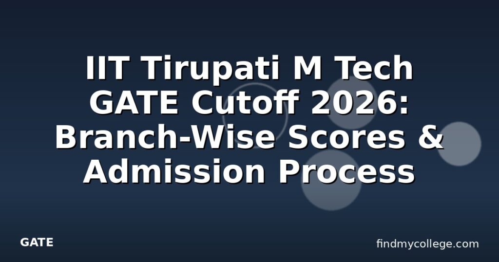 IIT Tirupati M Tech GATE Cutoff 2026: Branch-Wise Scores & Admission ...
