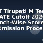 IIT Tirupati M Tech GATE Cutoff 2026: Branch-Wise Scores & Admission Process