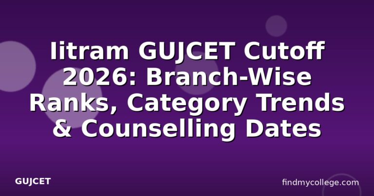 Iitram GUJCET Cutoff 2026: Branch-Wise Ranks, Category Trends & Counselling Dates