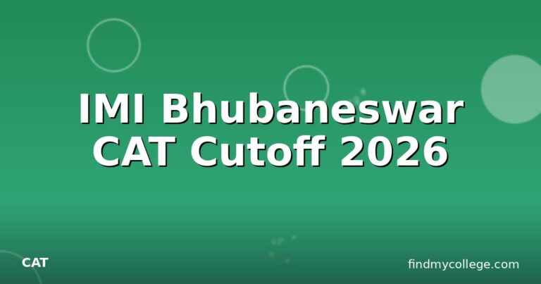 IMI Bhubaneswar CAT Cutoff 2026
